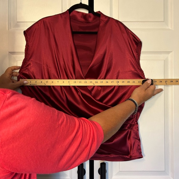 Custom made satiny red blouse - Picture 6 of 8